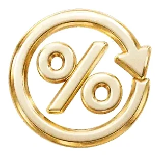 Gold percent symbol — Joe Fortune